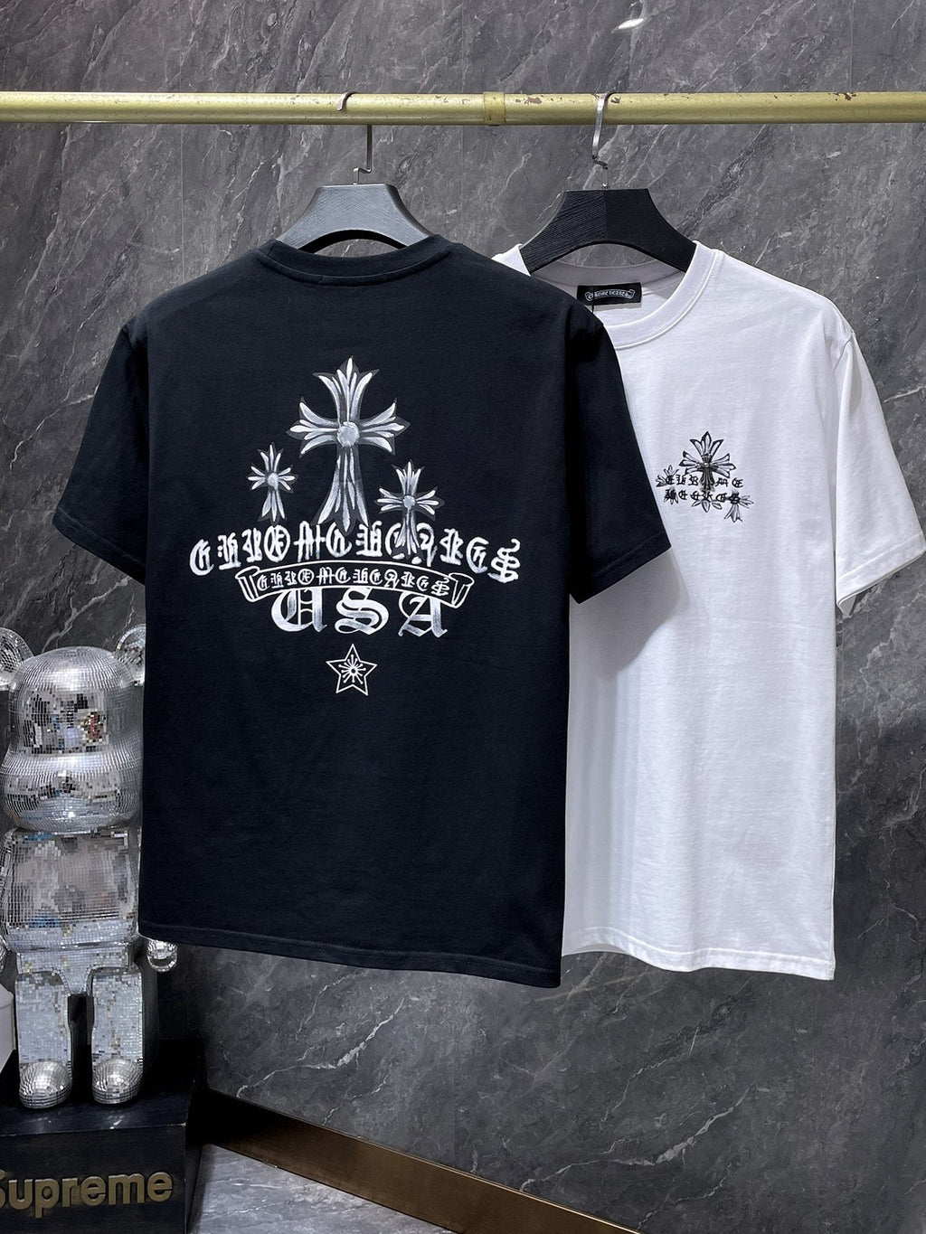Chrome Hearts Floral Cross USA Graphic T-Shirt